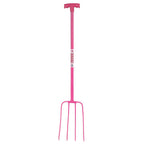 Red Gorilla 4 Prong Manure Fork T-Handle – Pink