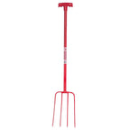 Red Gorilla 4 Prong Manure Fork T-Handle – Red