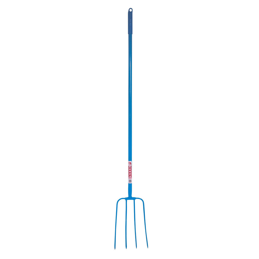 Red Gorilla 4 Prong Manure Fork Straight Handle – Blue