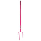 Red Gorilla 4 Prong Manure Fork Straight Handle – Pink