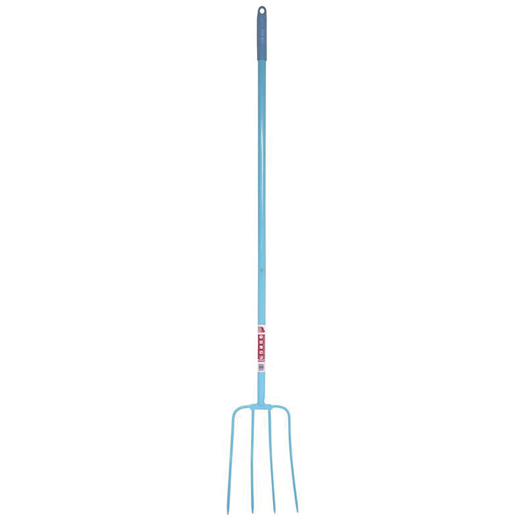 Red Gorilla 4 Prong Manure Fork Straight Handle – Sky Blue
