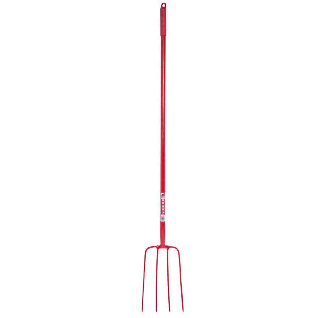 Red Gorilla 4 Prong Manure Fork Straight Handle – Red