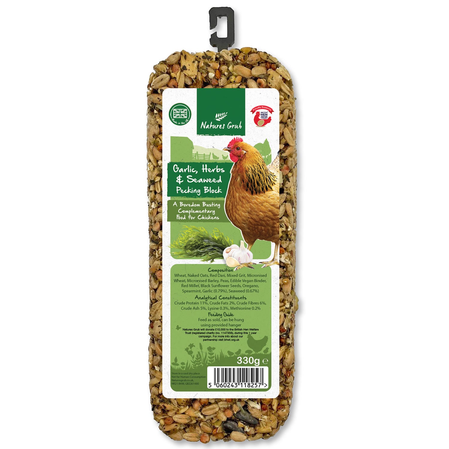 Nature's Grub Garlic, Herbs & Seaweed Pecking Block