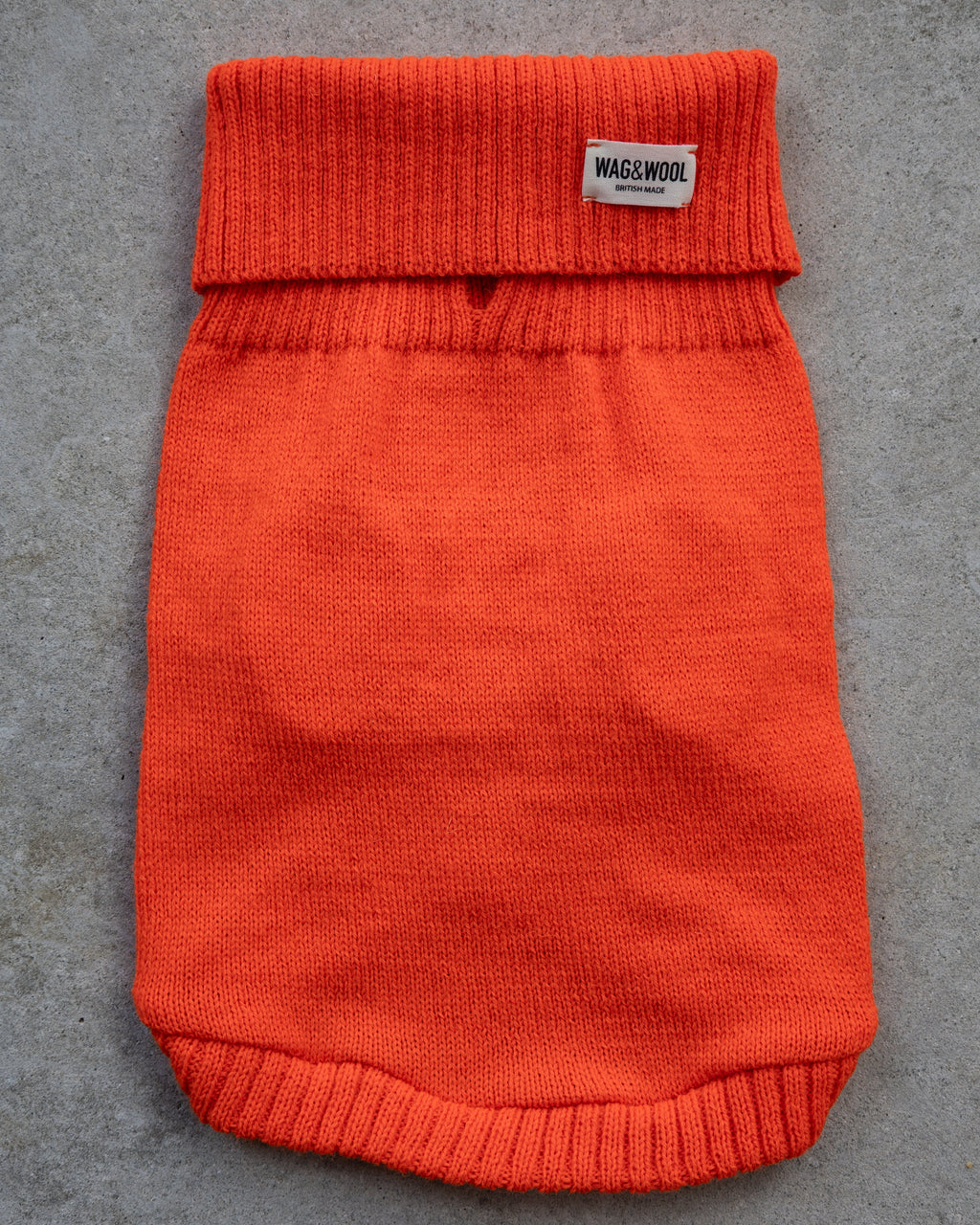 Lava Orange British Wool Dog Jumper