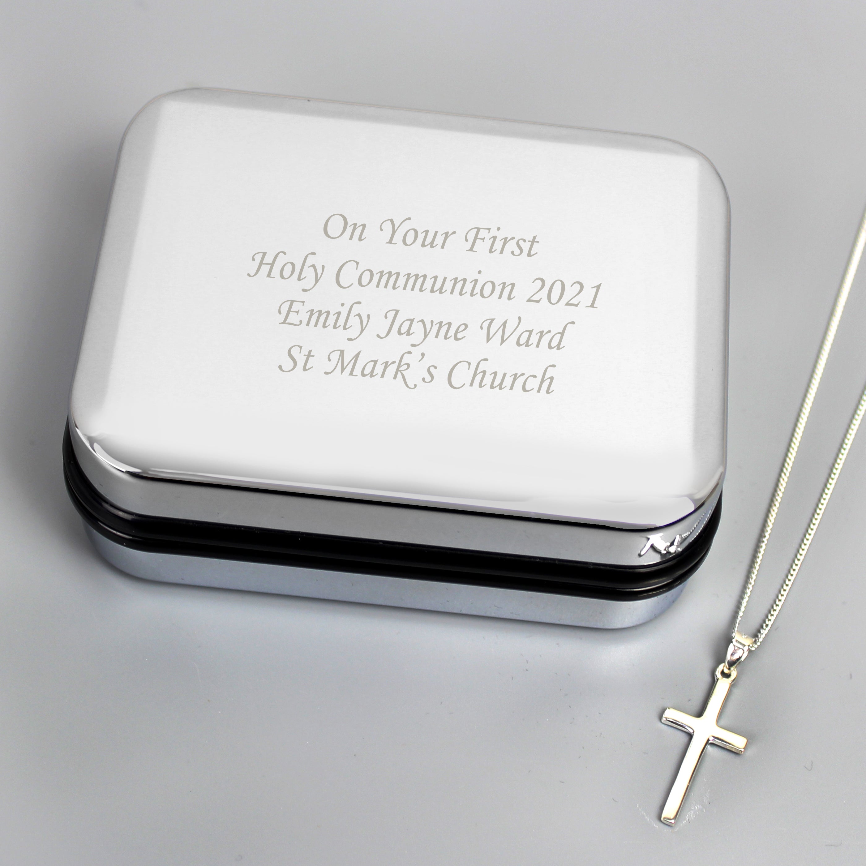 Personalised Box with Cross Necklace