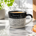 Personalised Message Black Dipped Dash Ceramic Mug
