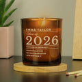 Personalised Graduation Amber Glass Candle