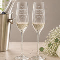 Personalised Hand Cut Little Hearts Pair of Flutes with Gift Box