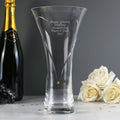 Personalised Large Hand Cut Gold Diamond Effect Heart Vase