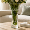 Personalised Mr & Mrs Large Hand Cut Diamond Effect Heart Vase