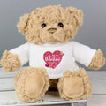 Personalised Valentines Day Confetti Hearts Teddy Bear
