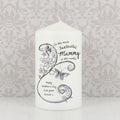 Personalised Flower Pattern Pillar Candle