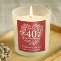 Personalised 40th Ruby Wedding Anniversary Candle Jar