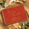 Personalised Burnt Orange Wedding Guest Book