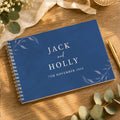 Personalised Botanical Cobalt Blue Wedding Guest Book