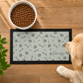 Personalised Grey Dog Icons Pet Bowl Mat