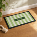 Personalised Green Stripe Pet Bowl Mat