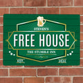 Personalised Free House Green Metal Sign