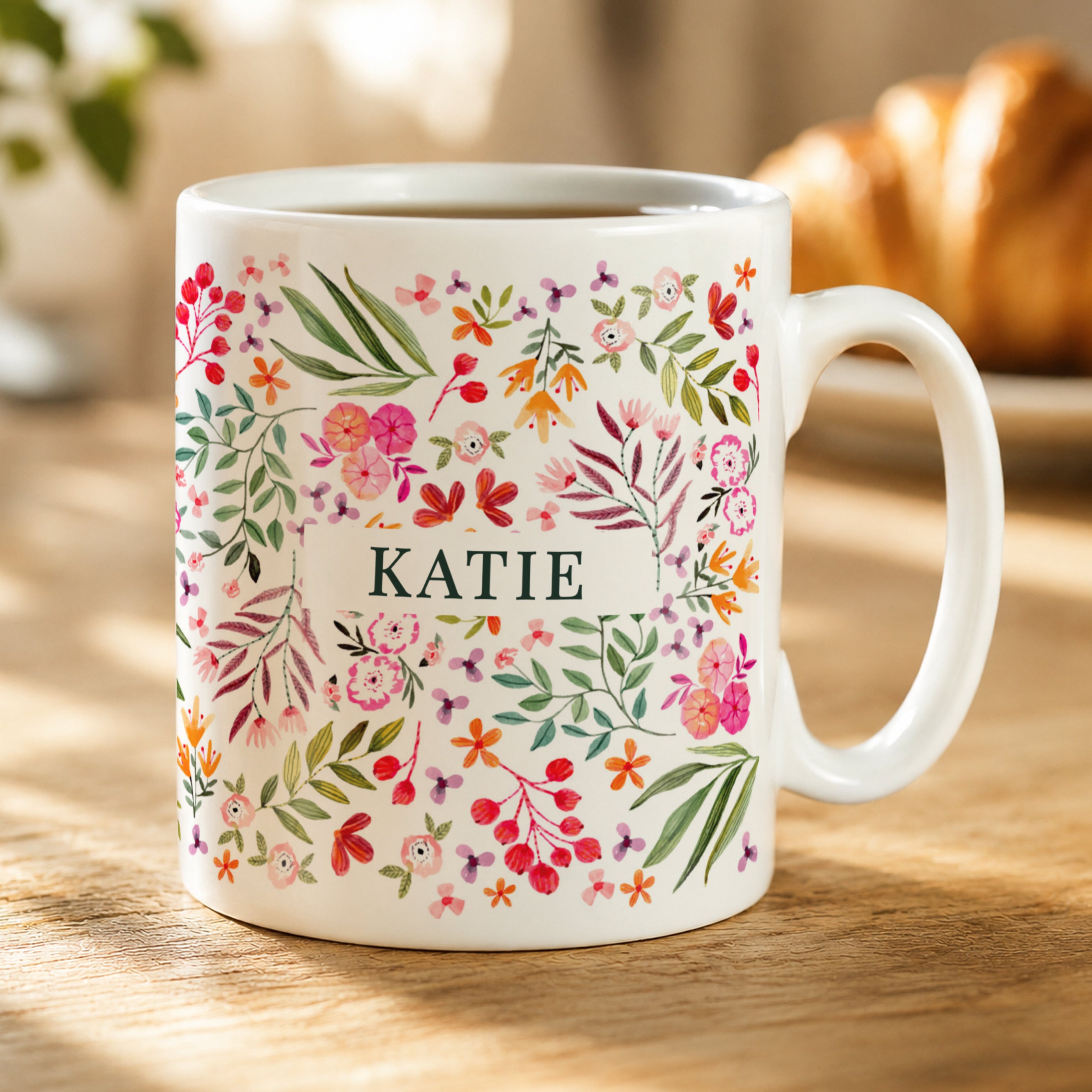 Personalised Floral Pattern Mug
