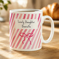 Personalised Striped Bow Mug