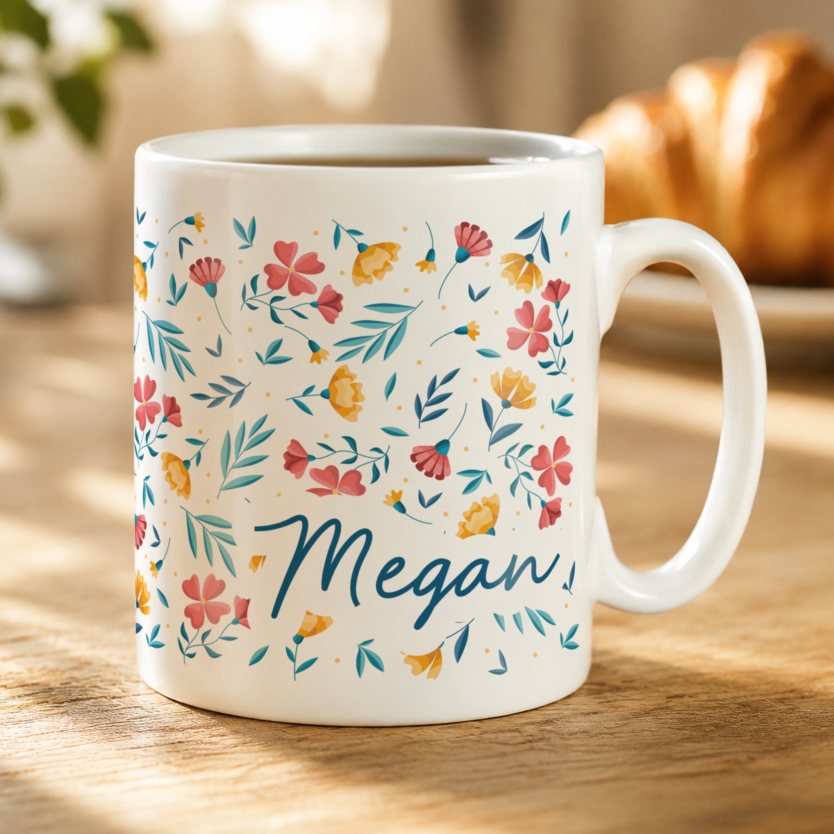 Personalised Bright Floral mug