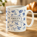 Personalised Blue Floral mug