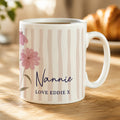 Personalised Floral Stripe Mug