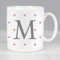 Personalised Monogram Pink Spot Mug