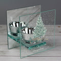 Personalised A Winter's Night Mirrored Glass Tea Light Candle Holder
