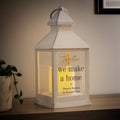 Personalised Black & Gold Free Text White Lantern