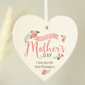 Personalised Floral Bouquet Mother's Day Wooden Heart Decoration