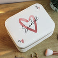 Personalised Heart Leatherette Jewellery Box