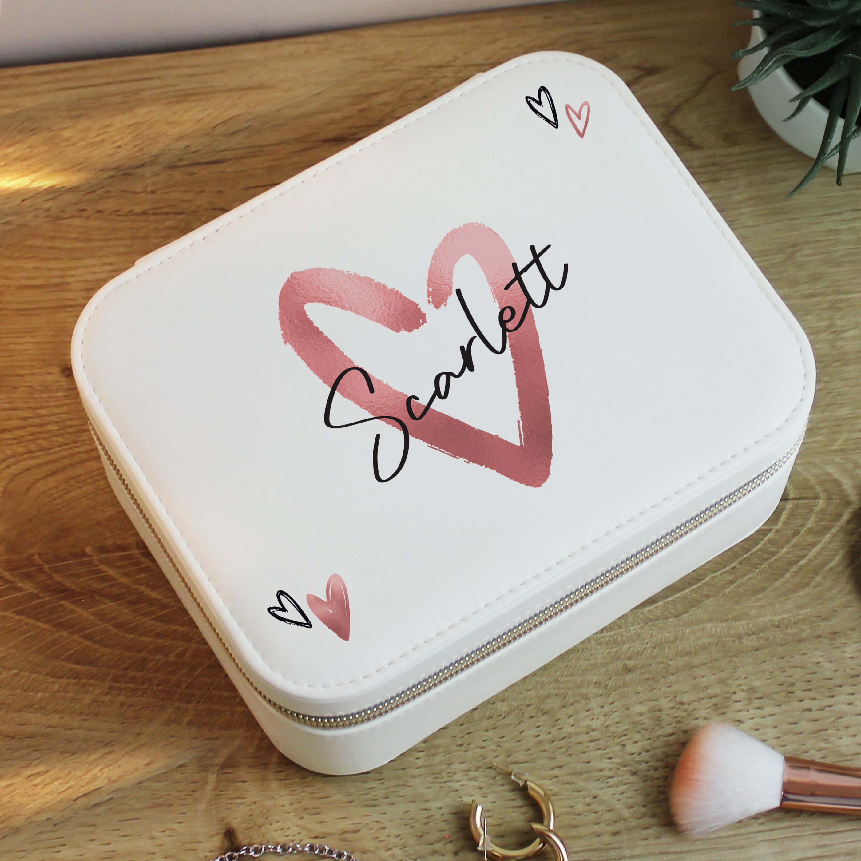 Personalised Heart Leatherette Jewellery Box