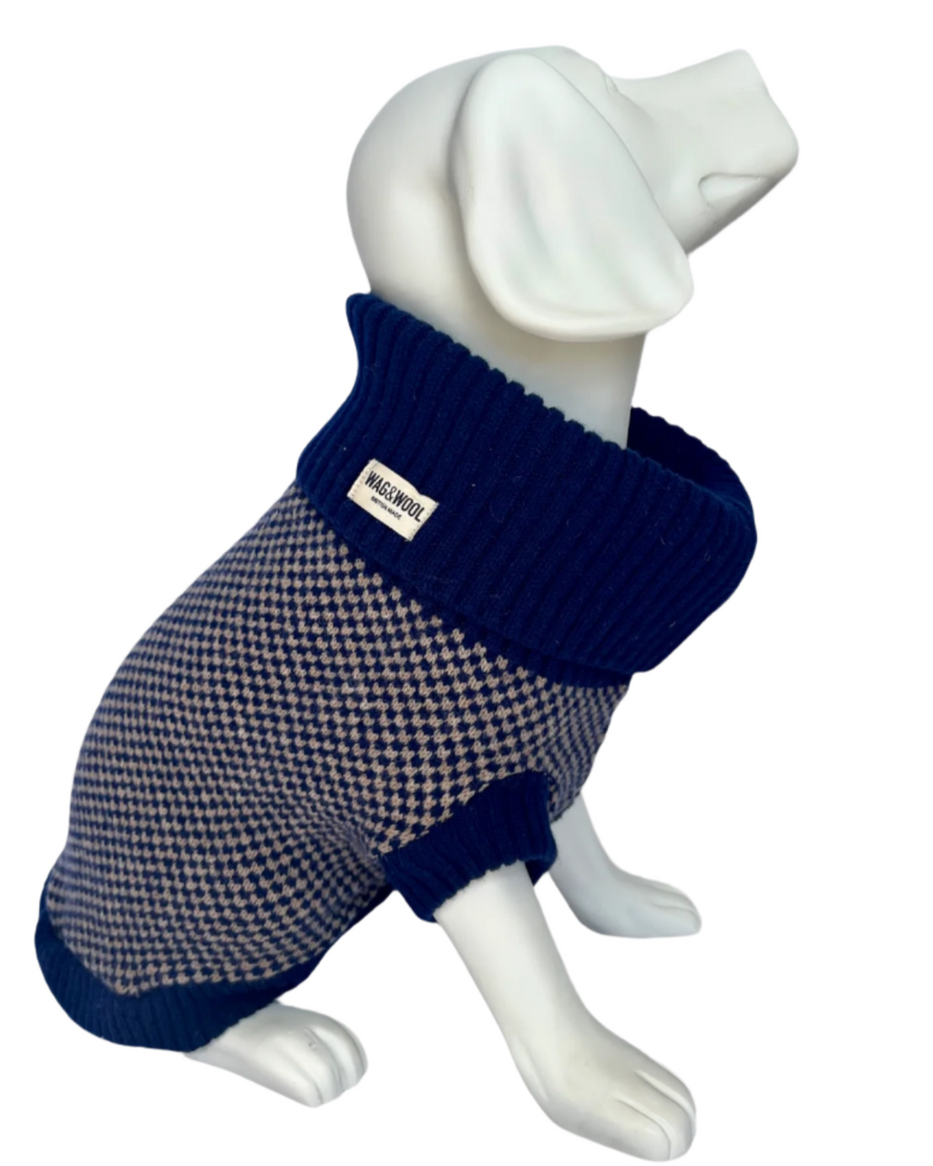 Navy Dog Jumper In Merino Lambswool