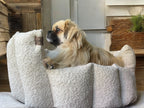 Luxury Bouclé Dog Bed with Removable Cushion – Handmade in Devon
