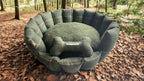 Luxury Forest Green Check Dog Bed with Removable Cushion – Handmade in Devon