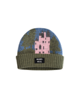 Pink Castle Beanie Hat in British Wool