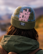 Pink Castle Beanie Hat in British Wool