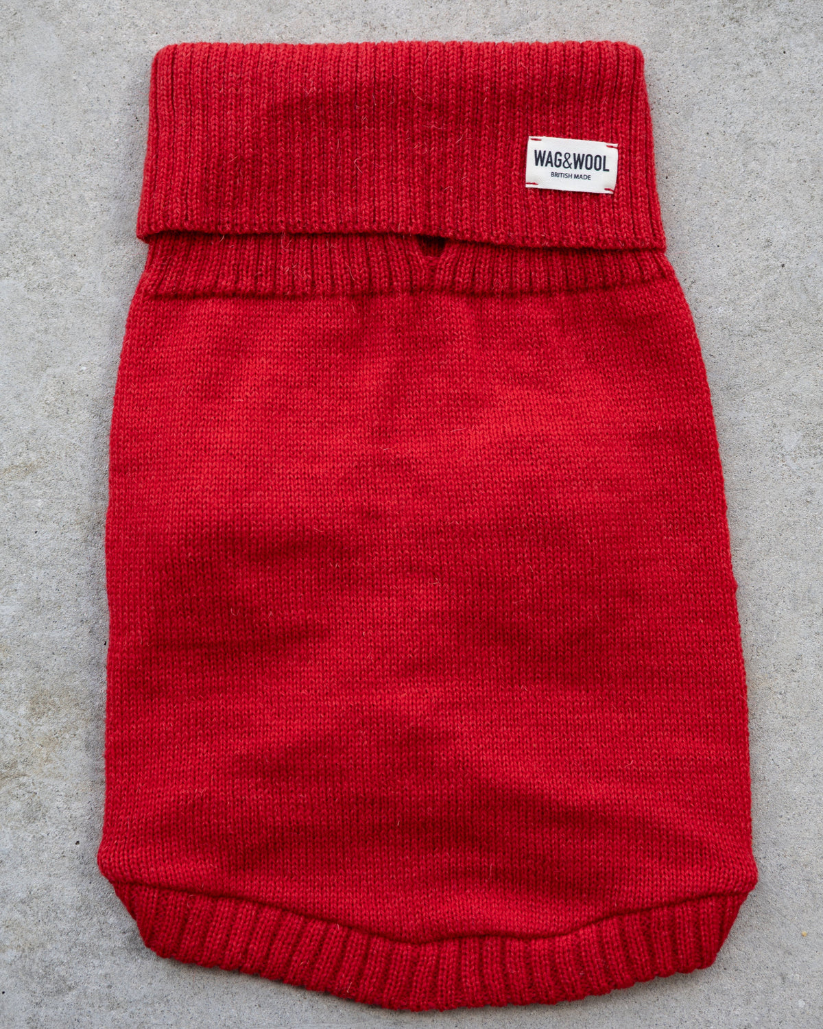 Cherry Red British Wool Dog Jumper
