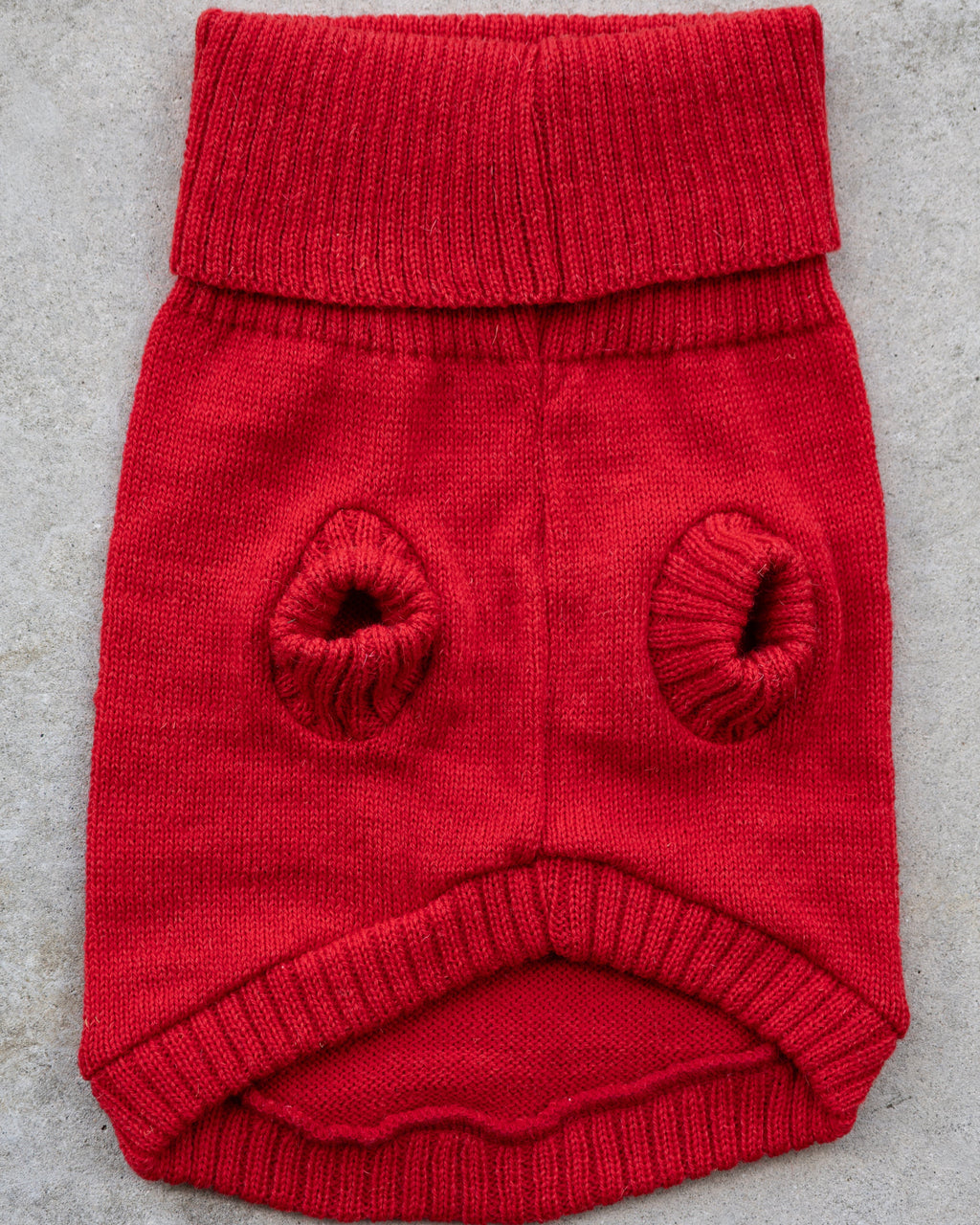 Cherry Red British Wool Dog Jumper