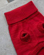 Cherry Red British Wool Dog Jumper