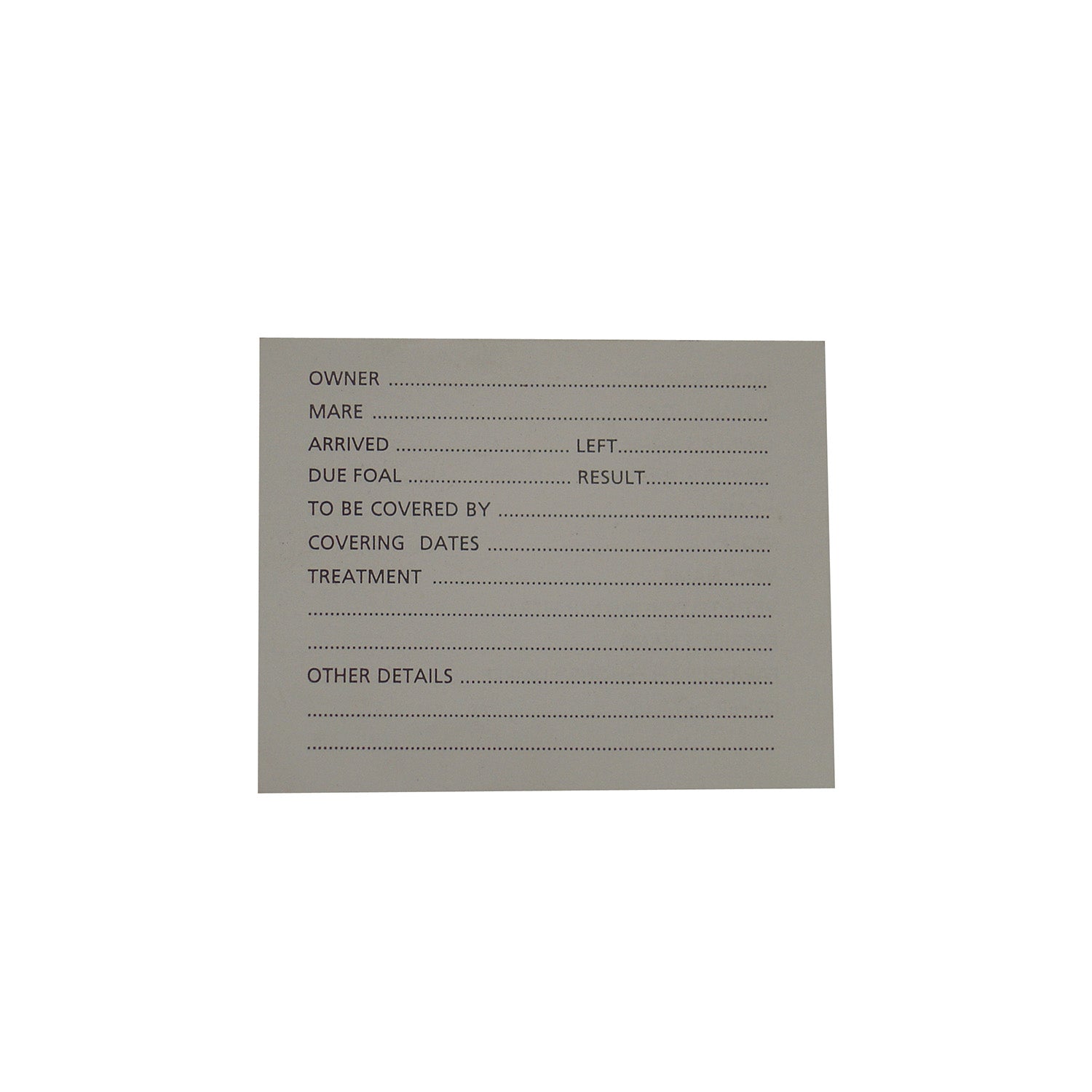 Stubbs Stud Card Holder Spare Card Small S27a