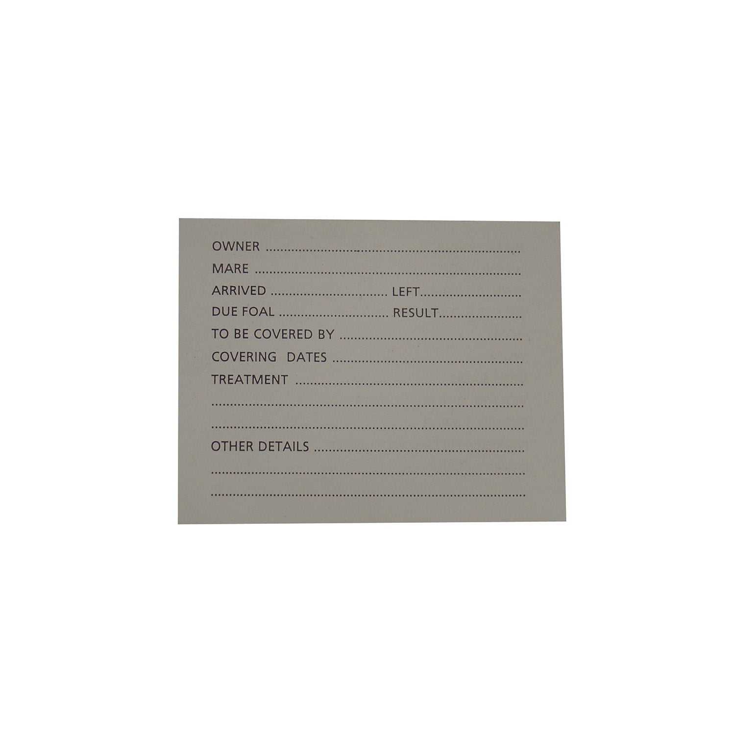 Stubbs Stud Card Holder Spare Card Large S26a