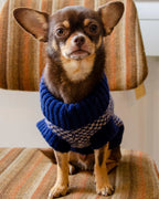 Navy Dog Jumper In Merino Lambswool