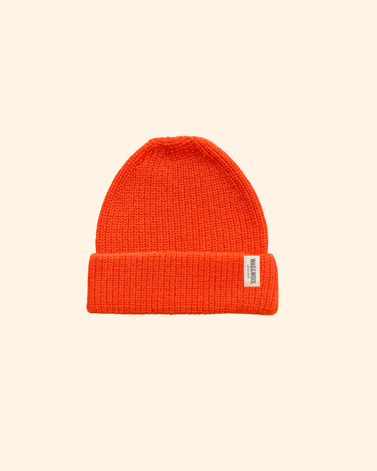 Lava Orange British Wool Beanie Hat