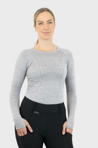 Long Sleeve Seamless Riding Top - Slate Grey
