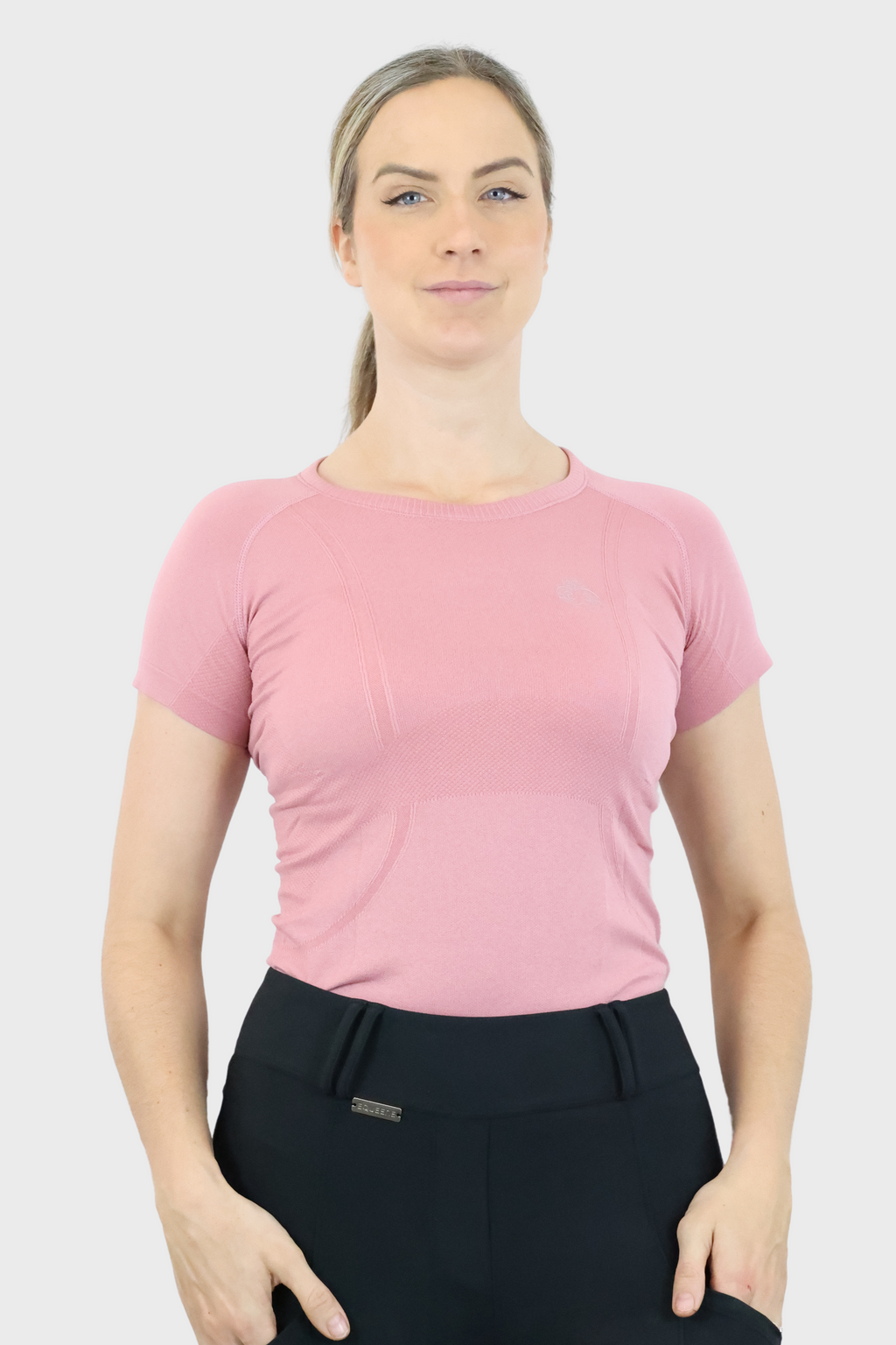 Short Sleeve Seamless Riding Top - Pink