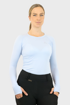 Long Sleeve Seamless Riding Top - Baby Blue