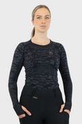Long Sleeve Seamless Riding Top - Camo Black
