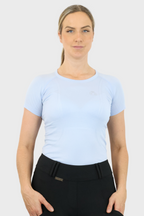 Short Sleeve Seamless Riding Top - Baby Blue